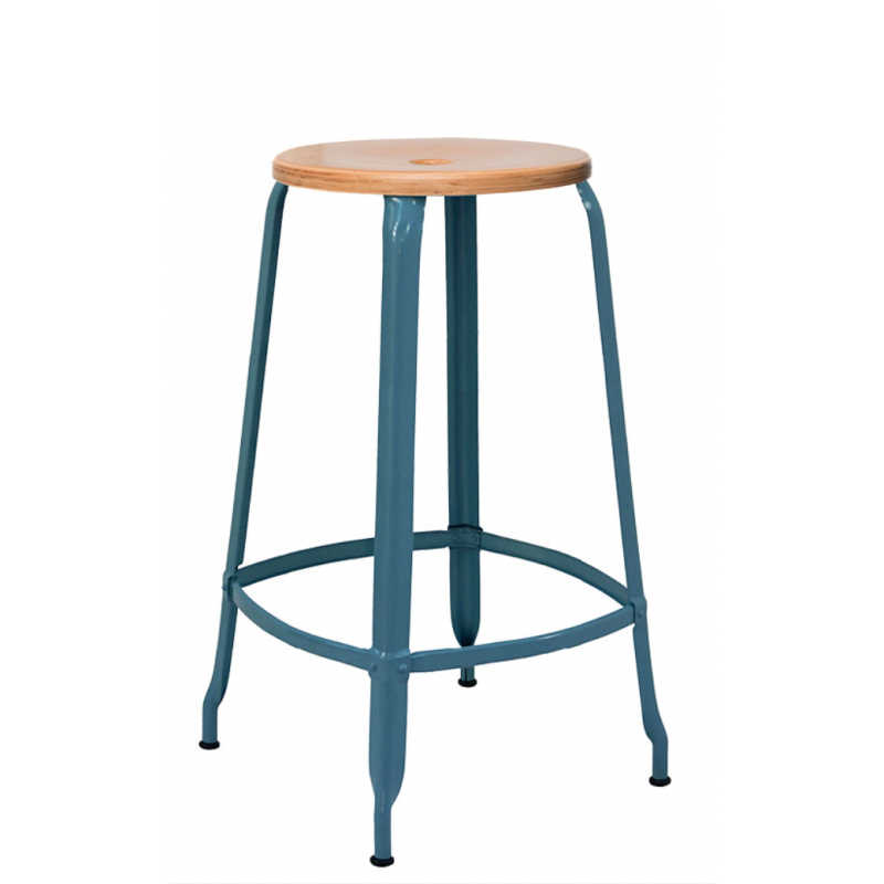 TABOURET NICOLLE BAR INDUSTRIEL FRANÇAIS BOIS ET MÉTAL
