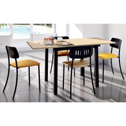 CHAISE DE CUISINE INDUSTRIELLE EN MÉTAL ET SIMILICUIR MOVIE