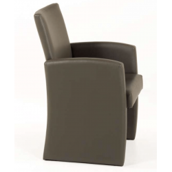 FAUTEUIL DE SALON A ROULETTES SARAH EN SIMILICUIR