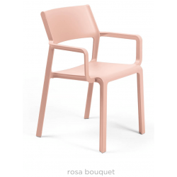 FAUTEUIL ROSE DE JARDIN EN POLYPROPYLÈNE EMPILABLE TRILL