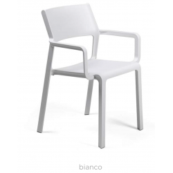 FAUTEUIL BLANC DE JARDIN EN POLYPROPYLÈNE EMPILABLE TRILL