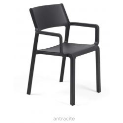 FAUTEUIL NOIR DE JARDIN EN POLYPROPYLÈNE EMPILABLE TRILL