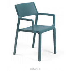 FAUTEUIL BLEU DE JARDIN EN POLYPROPYLÈNE EMPILABLE TRILL