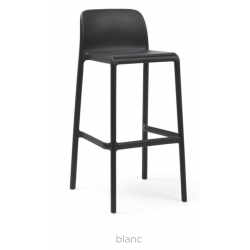 TABOURET DE BAR NOIR D'EXTÉRIEUR EMPILABLE EN POLYPROPYLÈNE FARO