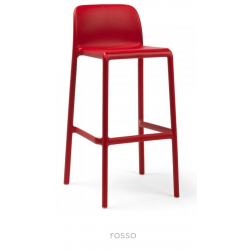 TABOURET DE BAR ROUGE D'EXTÉRIEUR EMPILABLE EN POLYPROPYLÈNE FARO