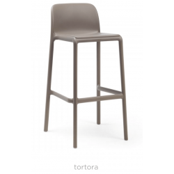 TABOURET DE BAR TAUPE D'EXTÉRIEUR EMPILABLE EN POLYPROPYLÈNE FARO