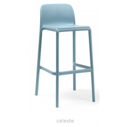 TABOURET DE BAR BLEU D'EXTÉRIEUR EMPILABLE EN POLYPROPYLÈNE FARO