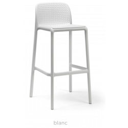 TABOURET DE BAR EMPILABLE BLANC D'EXTÉRIEUR EN POLYPROPYLÈNE LIDO