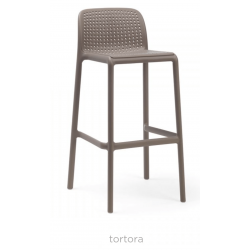 TABOURET DE BAR EMPILABLE TAUPE D'EXTÉRIEUR EN POLYPROPYLÈNE LIDO