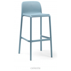 TABOURET DE BAR EMPILABLE BLEU D'EXTÉRIEUR EN POLYPROPYLÈNE LIDO