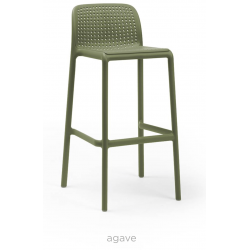 TABOURET DE BAR EMPILABLE VERT D'EXTÉRIEUR EN POLYPROPYLÈNE LIDO