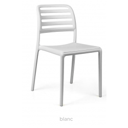 CHAISE MODERNE BLANCHE DE JARDIN EMPILABLE EN POLYPROPYLÈNE COSTA