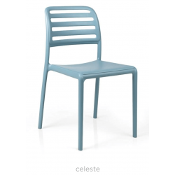 CHAISE MODERNE BLEU DE JARDIN EMPILABLE EN POLYPROPYLÈNE COSTA