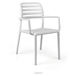 FAUTEUIL D'EXTÉRIEUR BLANC EMPILABLE EN POLYPROPYLÈNE COSTA