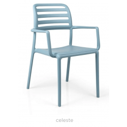 FAUTEUIL D'EXTÉRIEUR BLEU EMPILABLE EN POLYPROPYLÈNE COSTA