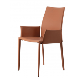 FAUTEUIL ITALIEN CONTEMPORAIN EN CUIR VÉRITABLE BELLA P