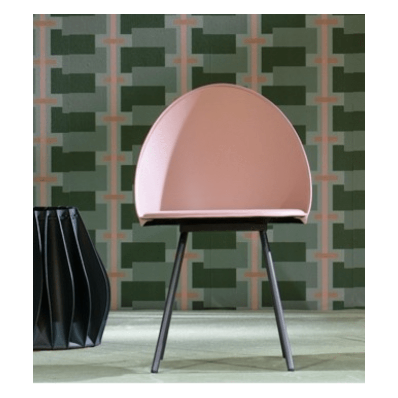 CHAISE RONDE MODERNE EN CUIR VÉRITABLE ITALIEN AMIKA airnova