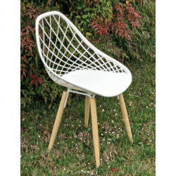 CHAISE SCANDINAVE EN POLYPROPYLÈNE ET PIEDS BOIS PHILO