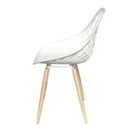 CHAISE SCANDINAVE EN POLYPROPYLÈNE ET PIEDS BOIS PHILO