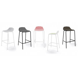 TABOURET DE BAR DOSSIER BAS EN POLYPROPYLÈNE ALHAMBRA HT 77 CM