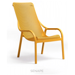 FAUTEUIL DE TERRASSE ITALIEN JAUNE EMPILABLE NET LOUNGE NARDI