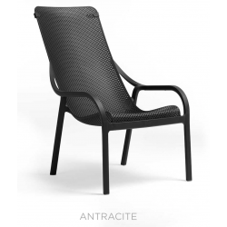 FAUTEUIL DE TERRASSE ITALIEN NOIR EMPILABLE NET LOUNGE NARDI