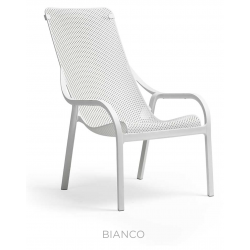 FAUTEUIL DE TERRASSE ITALIEN BLANC EMPILABLE NET LOUNGE NARDI