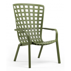 FAUTEUIL DE JARDIN EMPILABLE EN POLYPROPYLÈNE JAUNE ET BLANC LARA - Le  Chaisier