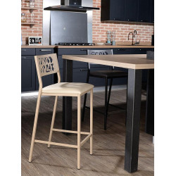 TABOURET DE CUISINE FRANÇAIS EN MÉTAL LUCA HT 65 CM SNACK