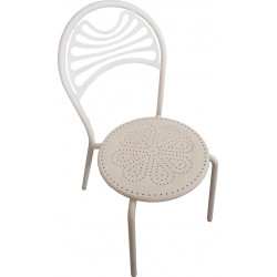 CHAISE EN MÉTAL DE JARDIN CABARET BLANC PROMO