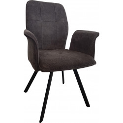 FAUTEUIL CONTEMPORAINE EN TISSU MERY GRIS PROMOTION