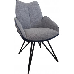 CHAISE CONTEMPORAINE EN TISSU BLEU BRENT PROMOTION