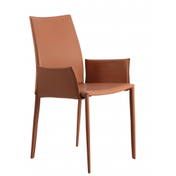 FAUTEUIL ITALIEN CONTEMPORAIN EN CUIR VÉRITABLE BELLA P