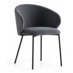 FAUTEUIL CONTEMPORAIN ROND EN VELOURS ET TISSU TUKA