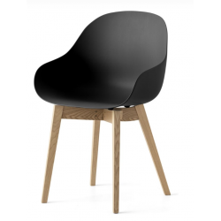 FAUTEUIL SCANDINAVE EN BOIS ET POLYPROPYLÈNE ACADEMY