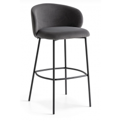 TABOURET ROND ENVELOPPANT EN VELOURS OU TISSU TUKA