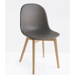 CHAISE SCANDINAVE PIEDS BOIS ET VINYL ACADEMY