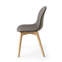 CHAISE SCANDINAVE PIEDS BOIS ET VINYL ACADEMY