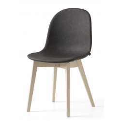 CHAISE SCANDINAVE PIEDS BOIS ET VINYL ACADEMY