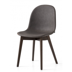 CHAISE SCANDINAVE PIEDS BOIS ET VINYL ACADEMY