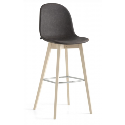 TABOURET SCANDINAVE ASSISE GARNIE ACADEMY PIEDS BOIS