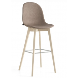 TABOURET SCANDINAVE ASSISE GARNIE ACADEMY PIEDS BOIS