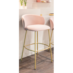 TABOURET ROND SNACK ENVELOPPANT EN VELOURS OU TISSU TUKA