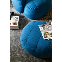 FAUTEUIL POUF LOUNGE CONTEMPORAIN EN TISSU REEF BLEU CONNUBIA