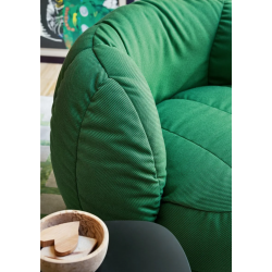 FAUTEUIL POUF LOUNGE CONTEMPORAIN EN TISSU REEF VERT CONNUBIA