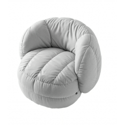 FAUTEUIL POUF LOUNGE CONTEMPORAIN EN TISSU REEF GRIS CONNUBIA