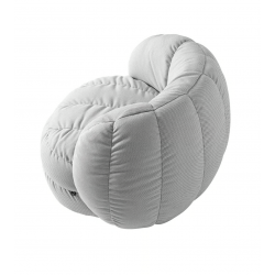 FAUTEUIL POUF LOUNGE CONTEMPORAIN EN TISSU REEF GRIS CONNUBIA