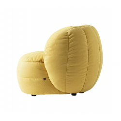 FAUTEUIL POUF LOUNGE CONTEMPORAIN EN TISSU REEF JAUNE CONNUBIA