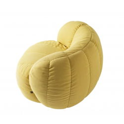 FAUTEUIL POUF LOUNGE CONTEMPORAIN EN TISSU REEF JAUNE CONNUBIA