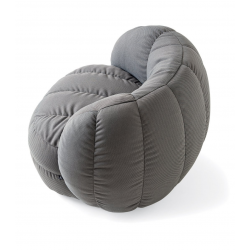 FAUTEUIL POUF LOUNGE CONTEMPORAIN EN TISSU REEF GRIS CONNUBIA